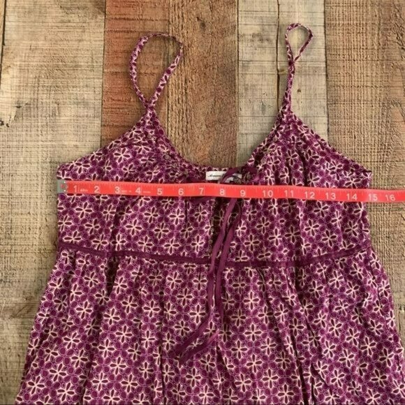 American eagle womens purple and cream floral cami camisole with bead accents -6 - Picture 6 of 9